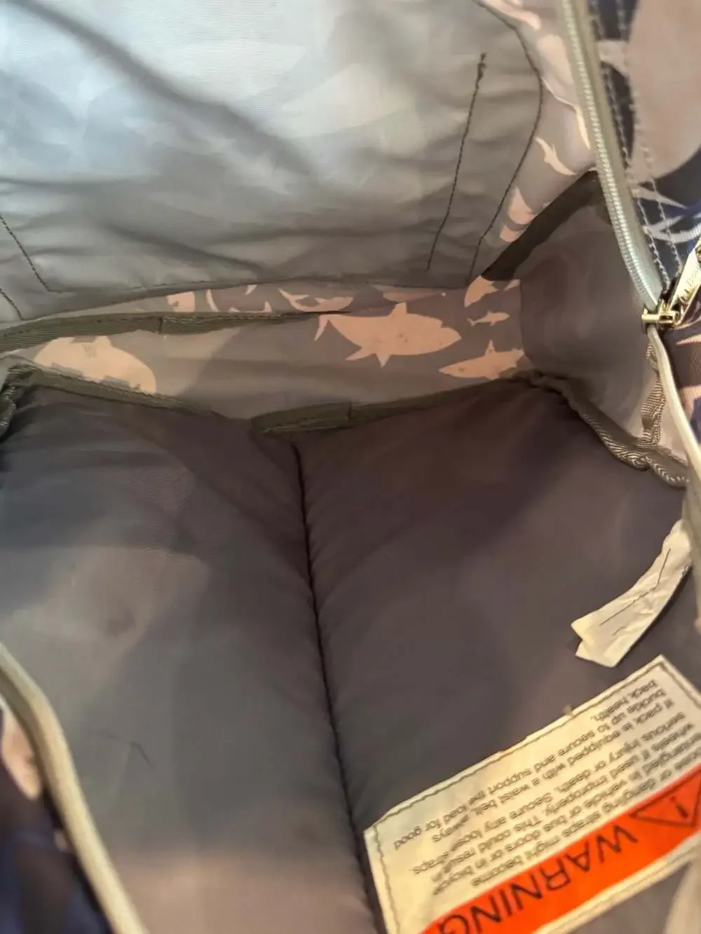 L.L. Bean Junior Original Book Pack Deep Ocean Shark Print Backpack
